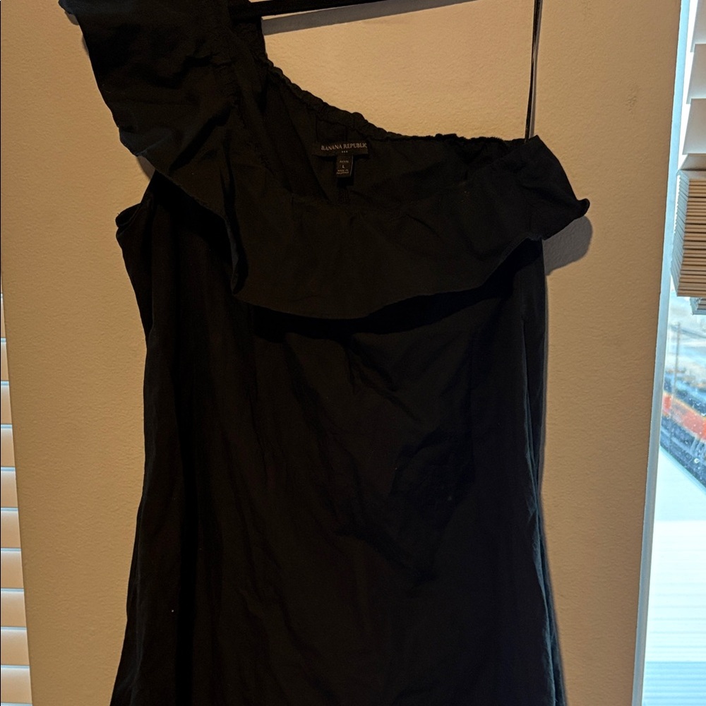 Banana Republic Black One-Shoulder Dress